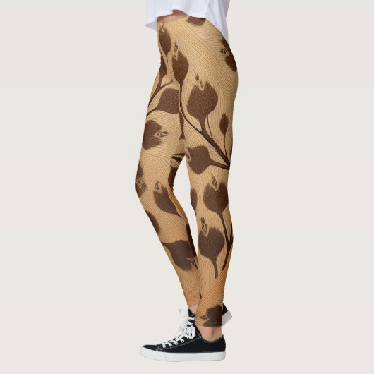 Wild Elegance: Bruine Dierenprint Leggings (Links)