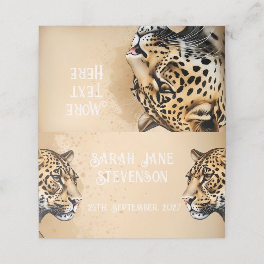 Wild Elegance: De Uitnodiging van het Luipaard (Buitenkant ongevouwen)