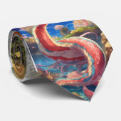 "Wild Elegance: Dierenprint Zijde Stropdas - Embra (Opgerold)