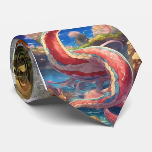 "Wild Elegance: Dierenprint Zijde Stropdas - Embra (Opgerold)