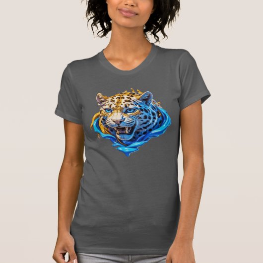 Wild Elegance: het aquatische luipaard T-shirt (Voorkant)
