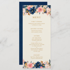 Wild Elegance | Menu Navy Blush & Gold Floral