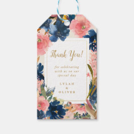 Wild Elegance | Navy Blush & Gold Dank u Gift T Cadeaulabel