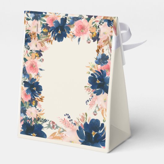 Wild Elegance | Navy Blush & Gold Wedding Bedankdoosjes (Achterkant)