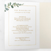 Wild Elegance | Navy Blush & Gold Wedding Drieluik Uitnodiging (Binnenzijde eerst)