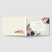 Wild Elegance | Navy Blush & Gold Wedding Gastenboek (Volledig)
