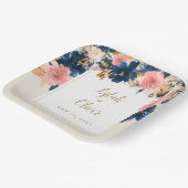 Wild Elegance | Navy Blush & Gold Wedding Papieren Bordje (Gebogen)