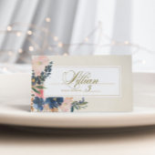 Wild Elegance | Navy Blush & Gold Wedding Plaatskaartje