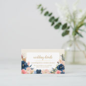 Wild Elegance | Website van Navy Blush & Gold Wedd Informatiekaartje (Staand voorkant)