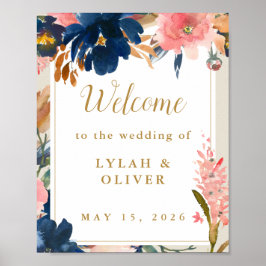 Wild Elegance | Welkom bij Navy Blush & Gold Weddi Poster