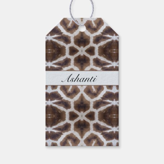 Wild Elegant | Persoonlijke Safari Giraffe Print Cadeaulabel (Voorkant)