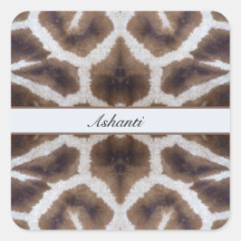 Wild Elegeant | Persoonlijke Safari Giraffe Vierkante Sticker