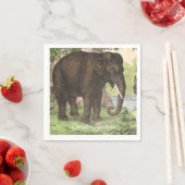 Wild Elephant Print Gender-neutraal Baby shower Servet (Insitu)