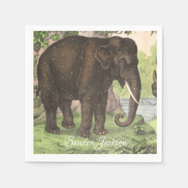 Wild Elephant Print Gender-neutraal Baby shower Servet