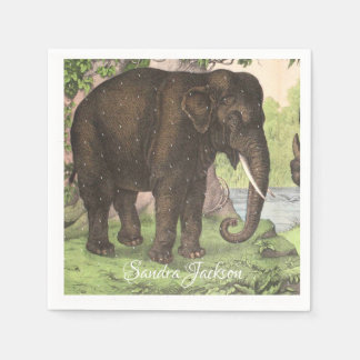 Wild Elephant Print Gender-neutraal Baby shower Servet