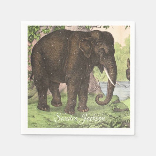 Wild Elephant Print Gender-neutraal Baby shower Servet (Voorkant)