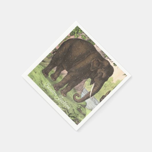 Wild Elephant Print Gender-neutraal Baby shower Servet (Hoek)