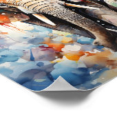 Wild Elephant Unique Waterverf Dierenkunst Poster (Hoek)