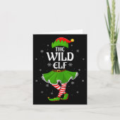 Wild Elf Christmas Family Girls Women Elf Squad Xm Kaart (Voorkant)