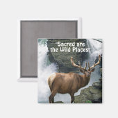 Wild Elk & Waterval Wilderness Gift Magneten (Voorkant / Achterkant)