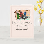 Wild en Crazy Birthday voor Voman Kaart (Gele Bloem)