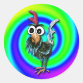 Wild en Crazy Rooster Sticker (Voorkant)