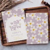 Wild en Drie Daisy Verjaardag Uitnodiging