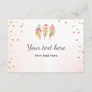 Wild en drie invoegen kaart RSVP Feathers Wild One