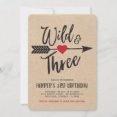 Wild en drie moderne derde jaar verjaardag kaart (Voorkant)