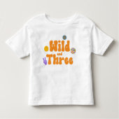 Wild en Drie Retro 70's 3e Derde Verjaardag Kinder Shirts (Voorkant)