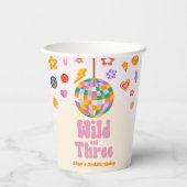 Wild en Drie Retro Disco Ball 3e Verjaardagsfeest Papieren Bekers (Achterkant)