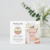 Wild en drie Schattigee uilen foto verjaardagsfees Uitnodiging Briefkaart (Staand voorkant)