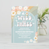 Wild en Drie Verjaardagsuitnodiging Kaart (Staand voorkant)