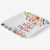 Wild en Drie Wildflower Derde 3e Verjaardagsfeest Papieren Bordje (Gebogen)