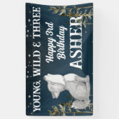 Wild en drie wolven feest spandoek (Verticaal)