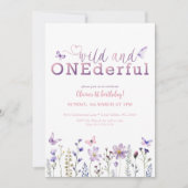 Wild en een prachtige 1e verjaardag uitnodiging (Voorkant)