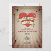 Wild en een Tattoo derde verjaardag Magnetische Uitnodiging (Voorkant)