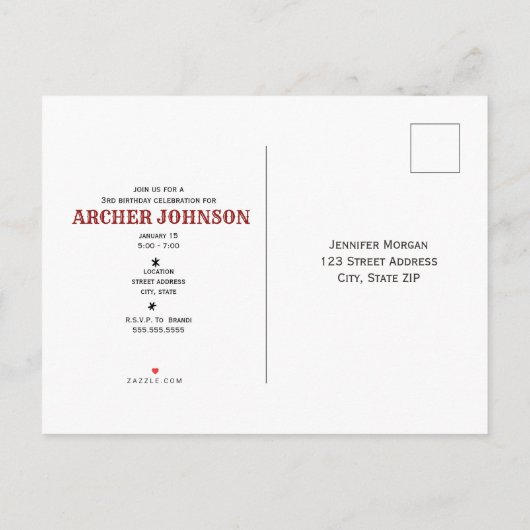 Wild en een Tattoo hart eerste verjaardag Uitnodiging Briefkaart (Achterkant)