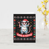 Wild en Feestelijk Ossum Kersttrui Kaart (Gele Bloem)
