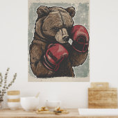 Wild en Fierce Boksen Beer Poster (Keuken)