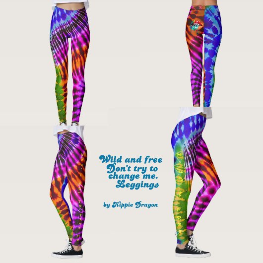Wild en free tie Dye Hippie Leggings
