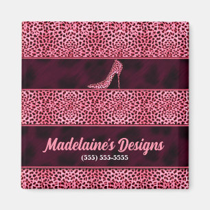 Wild en Girly Pink Cheetah Print Magneet