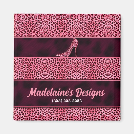 Wild en Girly Pink Cheetah Print Magneet (Voorkant)