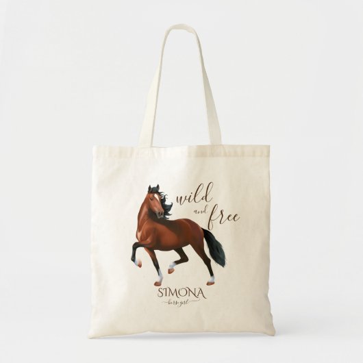 Wild en gratis bruin hackney paard meisjes feest c tote bag (Voorkant)