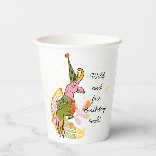 Wild en gratis Safari Kind Joint Birthday Party Papieren Bekers (Achterkant)