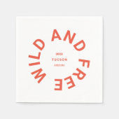 Wild en gratis verbrand Sinaasappel camping thema Servet (Voorkant)