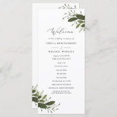 Wild en groen huwelijksprogramma programmakaart (Voorkant / Achterkant)