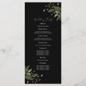 Wild en groen huwelijksprogramma programmakaart (Achterkant)