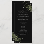 Wild en groen huwelijksprogramma programmakaart (Voorkant / Achterkant)