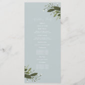 Wild en groen huwelijksprogramma programmakaart (Achterkant)